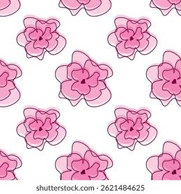 Hand drawn seamless cute floral pattern. Abstract floral print. Cute trendy design with hearts. Seamless heart print.