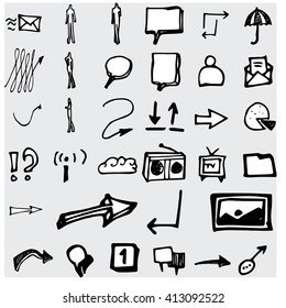 Hand drawn seamless doodle pattern with business symbols