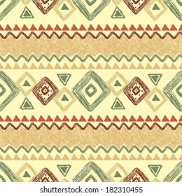 Hand drawn seamless ethnic pattern.