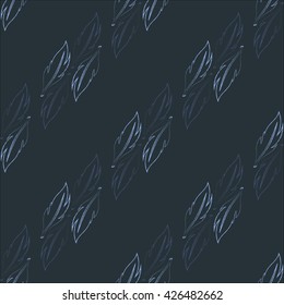 hand drawn seamless feather pattern