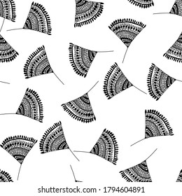 Hand drawn, seamless filigree pattern with floral ornament, with a lot of details