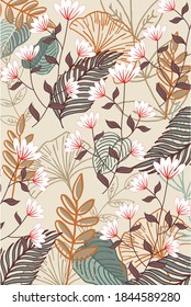 handgezeichnet, nahtloser floraler Hintergrund