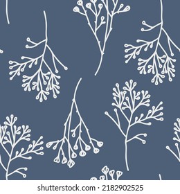 Hand drawn seamless floral pattern in green tones Vector
