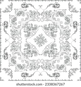 Hand drawn seamless floral pattern on a white background, vector textile template.