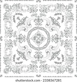 Hand drawn seamless floral pattern on a white background, vector textile template.