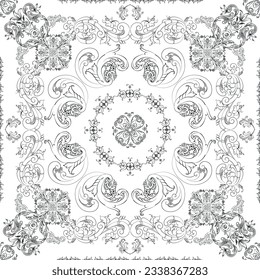 Hand drawn seamless floral pattern on a white background, vector textile template.