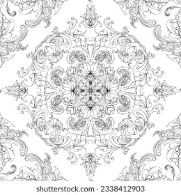 Hand drawn seamless floral pattern on a white background, vector textile template.