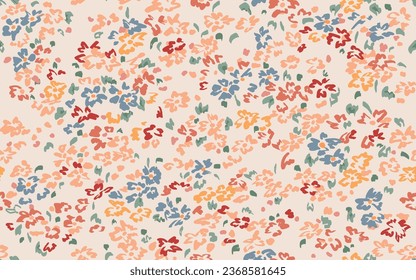 Hand drawn seamless floral pattern in pastel colors. Trendy floral print.