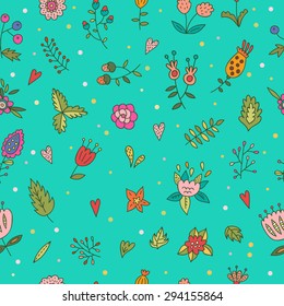 Hand drawn seamless floral pattern