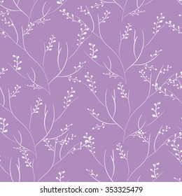 Hand drawn seamless floral pattern with folk motif