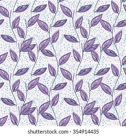 Hand drawn seamless floral pattern with folk motif