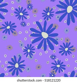 hand drawn seamless floral pattern with daisy flowers. Good for fabric, textile, wrapping, cards