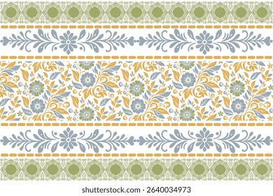 Hand drawn seamless flower layout. One line botanical pattern used in modern textile design.

