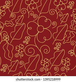 hand drawn seamless flower pattern vector