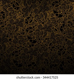 Hand drawn seamless Flower pattern. Doodle style. 