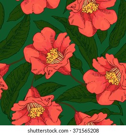Hand Drawn Seamless Flower Pattern 