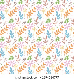Hand drawn seamless flowers pattern. hand drawn pattern.