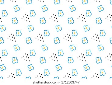 Hand drawn seamless flowers pattern. hand drawn pattern.