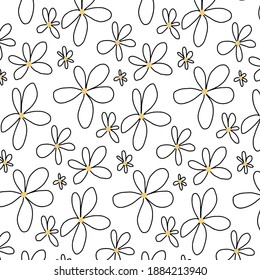 Hand drawn seamless flowers pattern. hand drawn pattern.