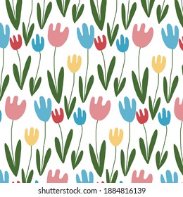 Hand drawn seamless flowers pattern. hand drawn pattern.