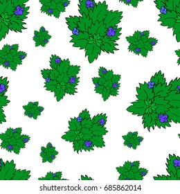 Hand drawn seamless of Forget-me-not. hand drawn nature blob brush pattern for your design