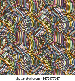 Hand drawn seamless grunge texture. Artistic illustration of rough graphic pattern, ethnic abstract line, tribal ink symbol. Vector image