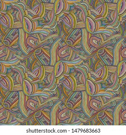 Hand drawn seamless grunge texture. Artistic illustration of rough graphic pattern, ethnic abstract line, tribal ink symbol. Vector image