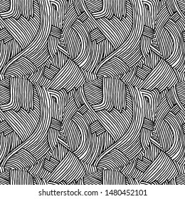 Hand drawn seamless grunge texture. Artistic illustration of rough graphic pattern, ethnic abstract line, tribal ink symbol. Vector coloring image