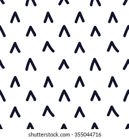 Hand drawn seamless indigo and white checkmark texture, vector illustration
