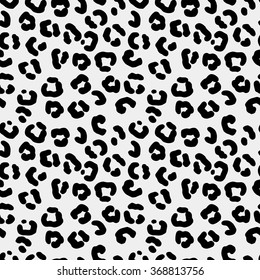 Hand drawn seamless ink pattern with leopard fur. Sketch design for print, home decor, textile, wrapping paper, invitation card background, fashion fabric
