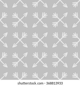Hand drawn seamless ink pattern with arrows. Sketch design for print, home decor, textile, wrapping paper, invitation card background, fashion fabric
