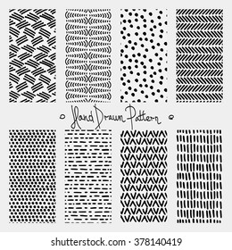 Hand drawn seamless ink pattern. Sketch design for print, home, decor, invitation card background, fashion fabric