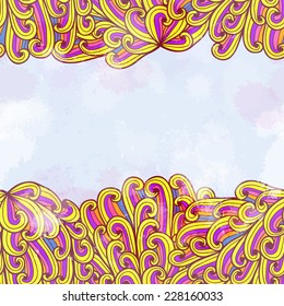 Hand drawn seamless invitation card design with swirls. Eps10