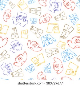 Hand drawn seamless kids pattern