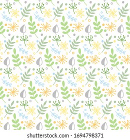 Hand drawn seamless leaf pattern. hand drawn pattern.