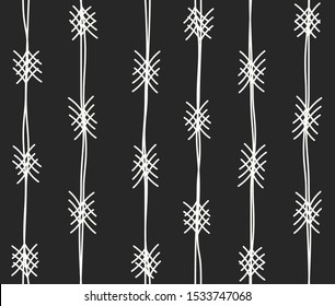 Hand drawn seamless line pattern.