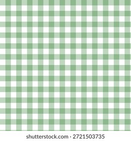 handgezeichnetes nahtloses einfarbiges Hintergrundmuster mit sagegrauem und weißem Gingham, kariert im Retro-Stil, anmutig, einzeln auf weißem Hintergrund