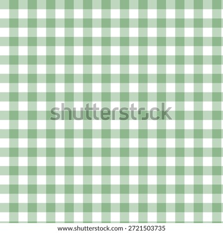 Hand Drawn Seamless Monochrome Backdrop Pattern With Sage Green And White Gingham Checkered In Retro Graceful Style Isolated On White Background