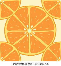 hand drawn seamless orange pattern on light background