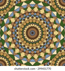 hand drawn seamless ornamental abstract background with many details for design of silk neckerchief or printing on textile or use for card, invitation or banner cover