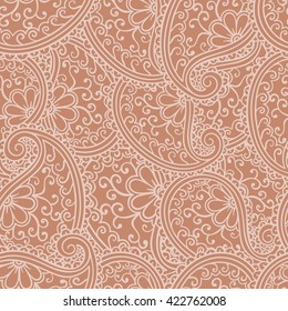 Hand drawn seamless Paisley pattern. Doodle style. 