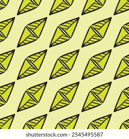 Hand drawn seamless patter with diamonds