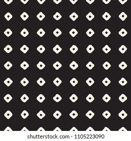 Hand drawn seamless pattern. Abstract geometric shapes background in black and white. Vector ethnic style grungy texture.