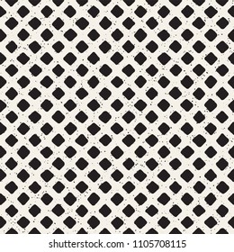 Hand drawn seamless pattern. Abstract geometric shapes background in black and white. Vector ethnic style grungy texture.
