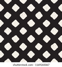 Hand drawn seamless pattern. Abstract geometric shapes background in black and white. Vector ethnic style grungy texture.