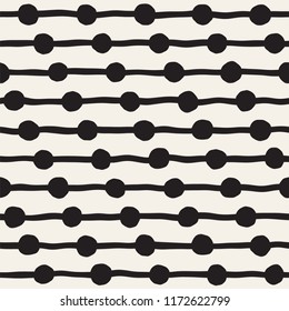 Hand drawn seamless pattern. Abstract geometric shapes background in black and white. Vector ethnic style grungy texture.