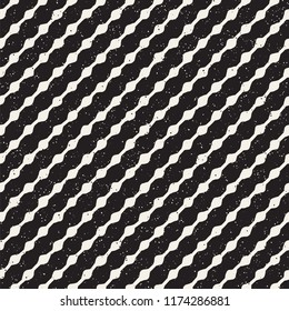 Hand drawn seamless pattern. Abstract geometric shapes background in black and white. Vector ethnic style grungy texture.