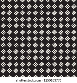 Hand drawn seamless pattern. Abstract geometric shapes background in black and white. Vector ethnic style grungy texture.