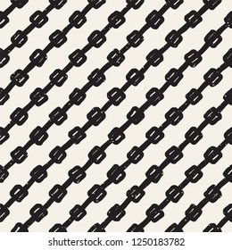 Hand drawn seamless pattern. Abstract geometric shapes background in black and white. Vector ethnic style grungy texture.