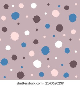 Hand drawn seamless pattern with abstract spots. Perfect for T-shirt, textile and print. Doodle vector illustration for decor and design.
